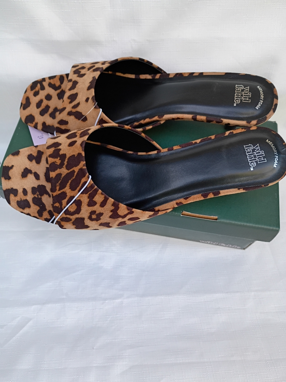 Wild Fable  Leopard Print Kitten Heel Mules - Brown & Black Size 9 - Picture 4 of 11